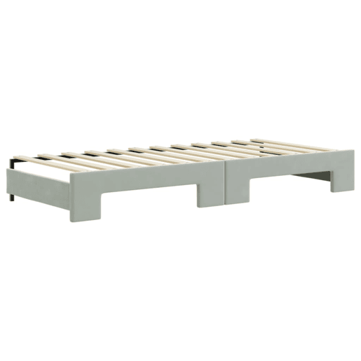 Sofá-cama, Sofá conversível c gavetão e gavetas 90x200 cm veludo cinzento-claro Sofá-cama, Sofá conversível c gavetão e gavetas 90x200 cm veludo cinzento-claro