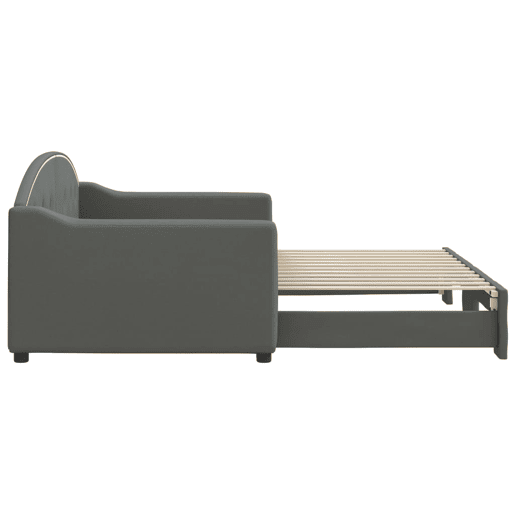 Sofá-cama, Sofá conversível com gavetão 90x200 cm tecido cinzento-escuro