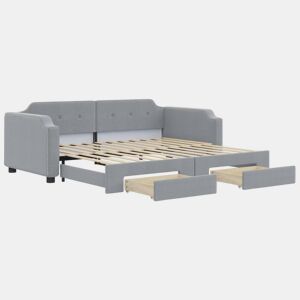 Sofá-cama, Sofá conversível c gavetão e gavetas 80x200 cm tecido cinzento-claro