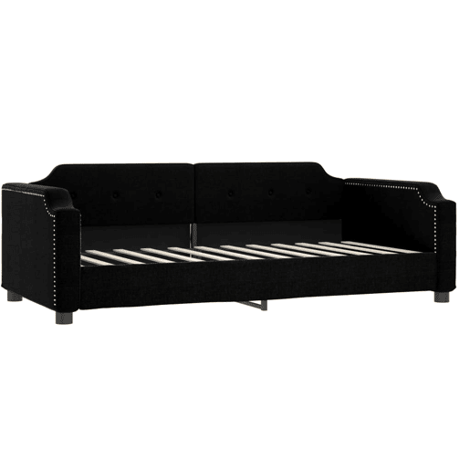 Sofá-cama, Sofá conversível com gavetão 100x200 cm tecido preto Sofá-cama, Sofá conversível com gavetão 100x200 cm tecido preto