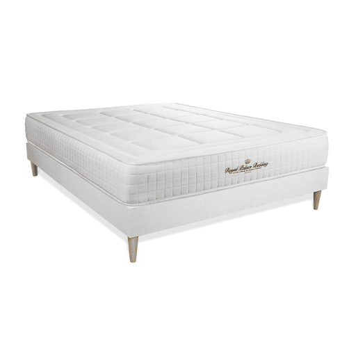 Conjunto de Estrado Branco + Colchão ROYAL PALACE BEDDING Balmoral (120x220 cm - Espuma Viscoelástica- Altura: 24 cm)