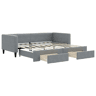 Sofá-cama, Sofá conversível c gavetão e gavetas 90x190 cm tecido cinzento-claro