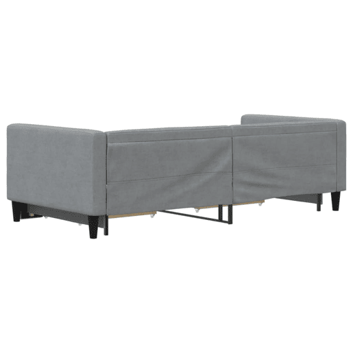 Sofá-cama, Sofá conversível c gavetão e gavetas 90x190 cm tecido cinzento-claro