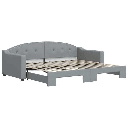 Sofá-cama, Sofá conversível com gavetão 90x200 cm tecido cinzento-claro Sofá-cama, Sofá conversível com gavetão 90x200 cm tecido cinzento-claro