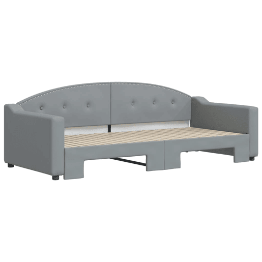 Sofá-cama, Sofá conversível com gavetão 90x200 cm tecido cinzento-claro Sofá-cama, Sofá conversível com gavetão 90x200 cm tecido cinzento-claro