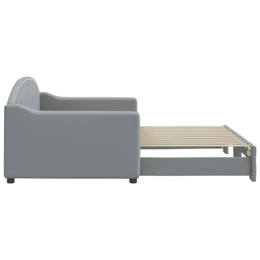 Sofá-cama, Sofá conversível com gavetão 90x200 cm tecido cinzento-claro Sofá-cama, Sofá conversível com gavetão 90x200 cm tecido cinzento-claro