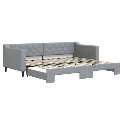 Sofá-cama, Sofá conversível com gavetão 90x200 cm tecido cinzento-claro Sofá-cama, Sofá conversível com gavetão 90x200 cm tecido cinzento-claro