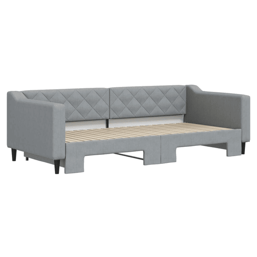 Sofá-cama, Sofá conversível com gavetão 90x200 cm tecido cinzento-claro Sofá-cama, Sofá conversível com gavetão 90x200 cm tecido cinzento-claro