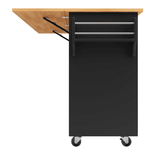 Ilha de cozinha moderna 122x74,5x91,5 cm - Carrinho de cozinha com rodas, 8 gavetas, prateleira para especiarias - Preto