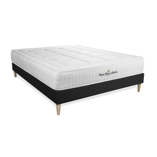 Conjunto de Estrado Preto + Colchão ROYAL PALACE BEDDING Balmoral (120x200 cm - Espuma Viscoelástica- Altura: 24 cm)