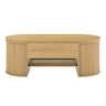 Mesa de centro elevável - com laterais de madeira curvadas, prateleira extensÃvel, design multifuncional - cor madeira