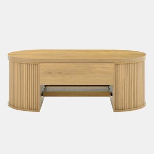 Mesa de centro elevável - com laterais de madeira curvadas, prateleira extensÃvel, design multifuncional - cor madeira