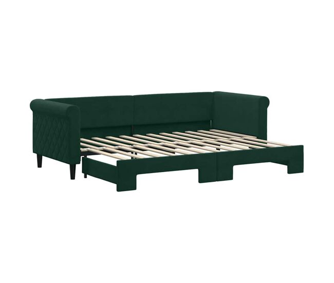 Sofá cama - sofá convertible nido terciopelo verde oscuro 80x200 cm