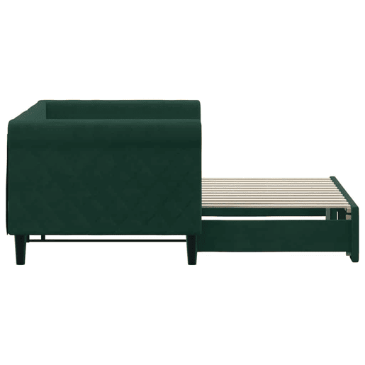 Sofá-cama, Sofá conversível com gavetão 80x200 cm veludo verde-escuro Sofá-cama, Sofá conversível com gavetão 80x200 cm veludo verde-escuro