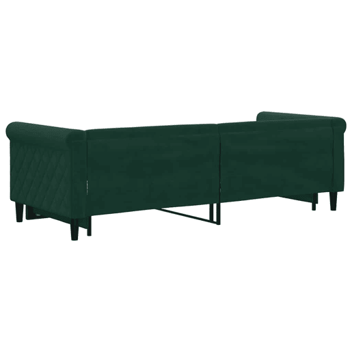 Sofá-cama, Sofá conversível com gavetão 80x200 cm veludo verde-escuro Sofá-cama, Sofá conversível com gavetão 80x200 cm veludo verde-escuro