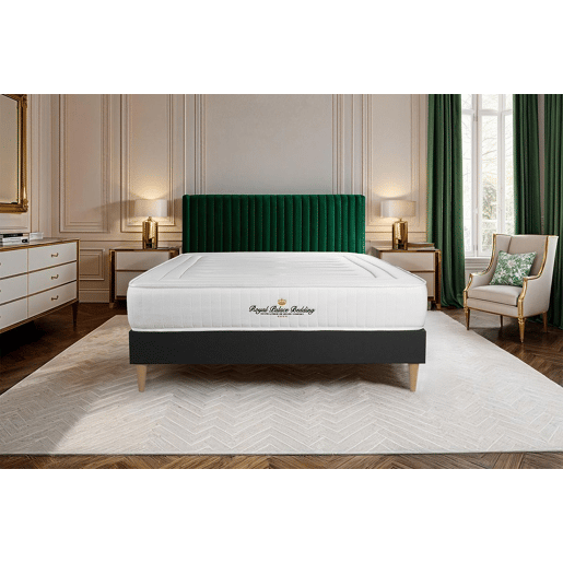 Pack sommier em kit preto com colchão LANCASTER 180x210cm - Altura : 22 cm - Molas ensacadas e viscoelástico - Firmeza : Alta com 3 Zona de firmeza