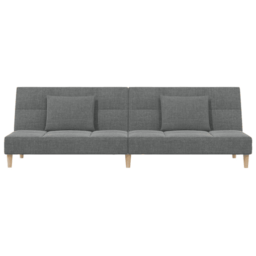Sofá-cama, Sofá conversível 2 lugares com duas almofadas tecido cinzento-escuro