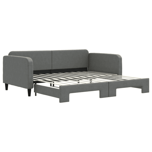 Sofá-cama, Sofá conversível com gavetão 100x200 cm tecido cinzento-escuro