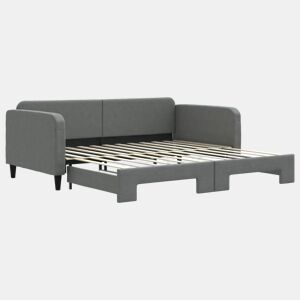 Sofá-cama, Sofá conversível com gavetão 100x200 cm tecido cinzento-escuro
