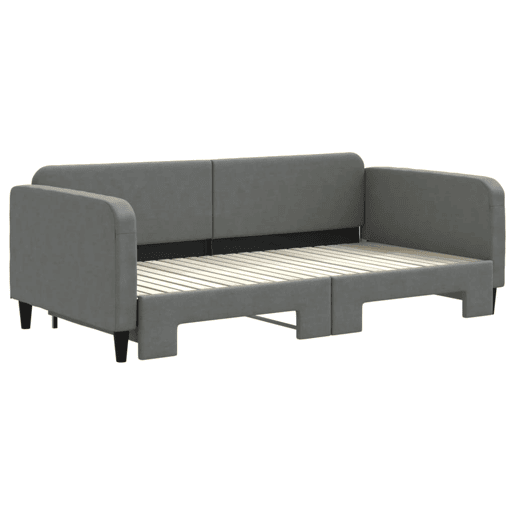 Sofá-cama, Sofá conversível com gavetão 100x200 cm tecido cinzento-escuro