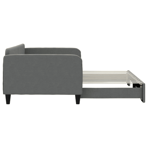 Sofá-cama, Sofá conversível com gavetão 100x200 cm tecido cinzento-escuro