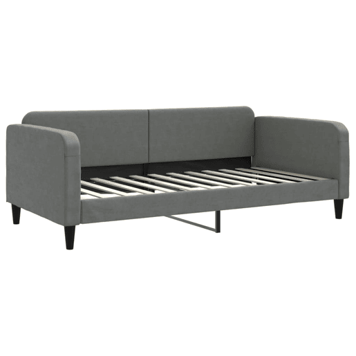 Sofá-cama, Sofá conversível com gavetão 100x200 cm tecido cinzento-escuro
