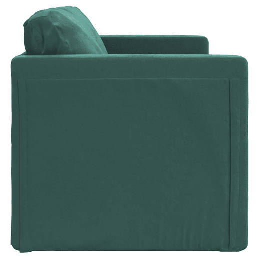 Sofá-cama, Sofá conversível sem pés 122x204x55 cm veludo verde-escuro