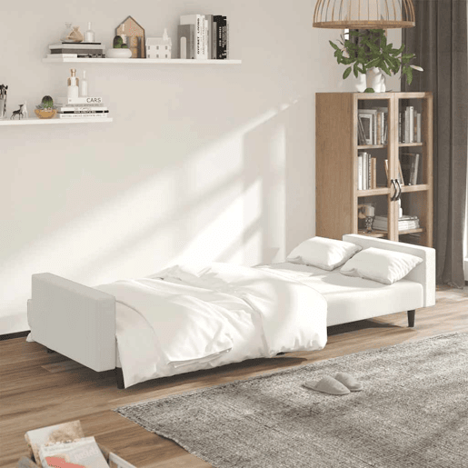 Sofá-cama, Sofá conversível de 2 lugares veludo cor creme