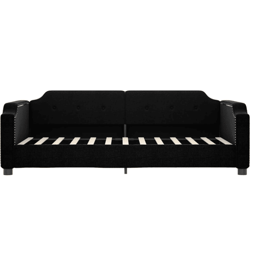 Sofá-cama, Sofá conversível com gavetão e gavetas 80x200 cm tecido preto Sofá-cama, Sofá conversível com gavetão e gavetas 80x200 cm tecido preto