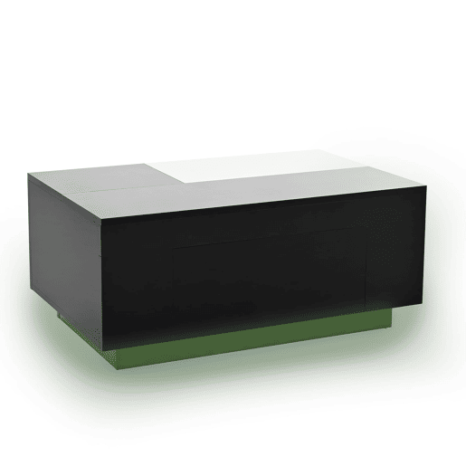 Mesa de centro com LED - Mesa extensível, arrumação oculta, luz ajustável com 16 cores - Preto, Branco