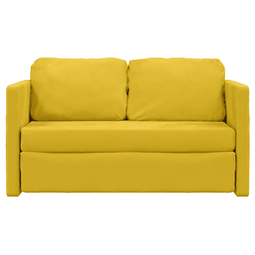 Sofá-cama, Sofá conversível sem pés 122x204x55 cm veludo amarelo-escuro