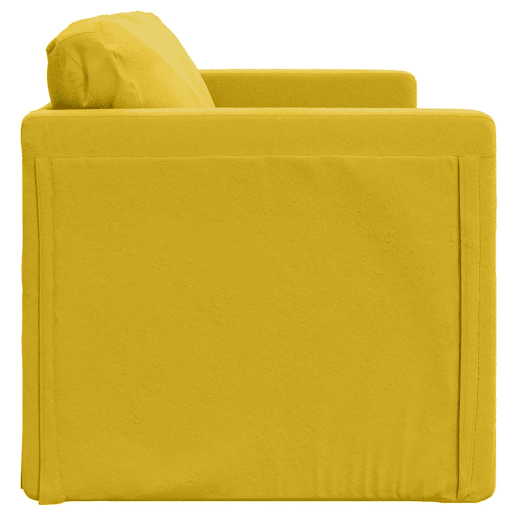 Sofá-cama, Sofá conversível sem pés 122x204x55 cm veludo amarelo-escuro