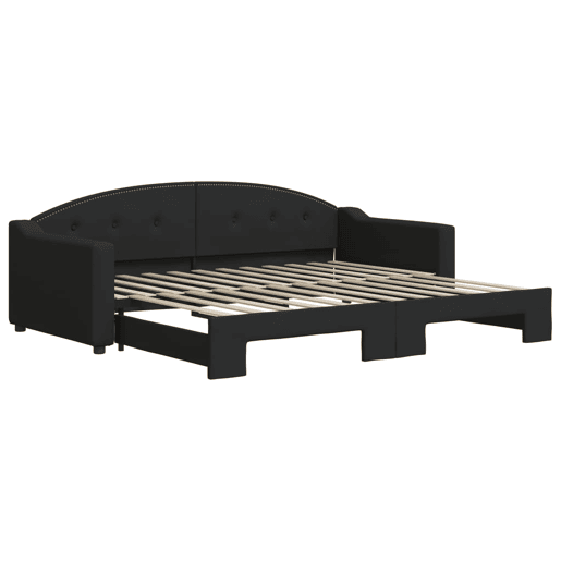 Sofá-cama, Sofá conversível com gavetão 90x200 cm tecido preto
