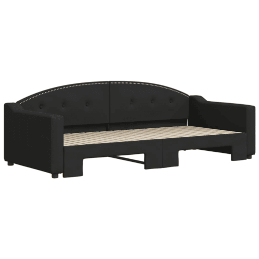 Sofá-cama, Sofá conversível com gavetão 90x200 cm tecido preto