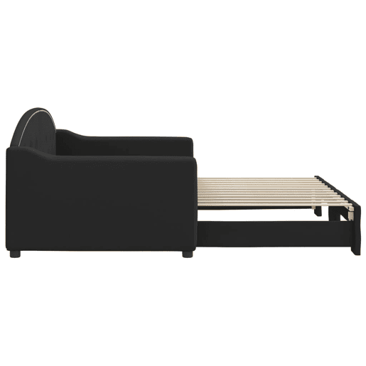 Sofá-cama, Sofá conversível com gavetão 90x200 cm tecido preto