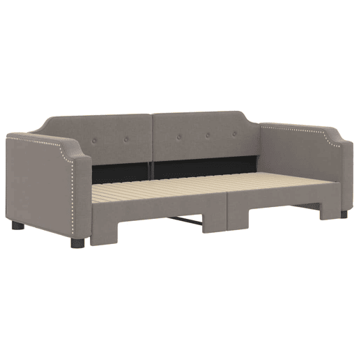 Sofá-cama, Sofá conversível com gavetão 100x200 cm tecido cinzento-acastanhado