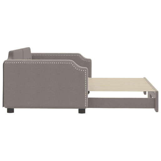 Sofá-cama, Sofá conversível com gavetão 100x200 cm tecido cinzento-acastanhado