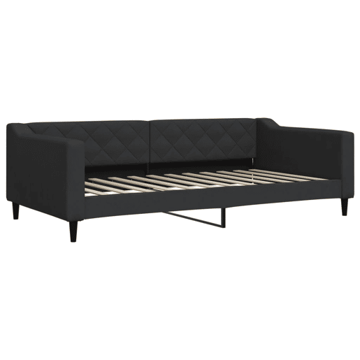 Sofá-cama, Sofá conversível com gavetão e gavetas 100x200 cm tecido preto