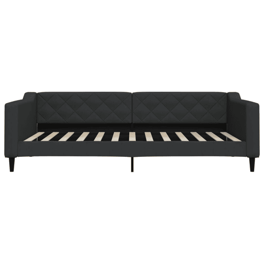Sofá-cama, Sofá conversível com gavetão e gavetas 100x200 cm tecido preto