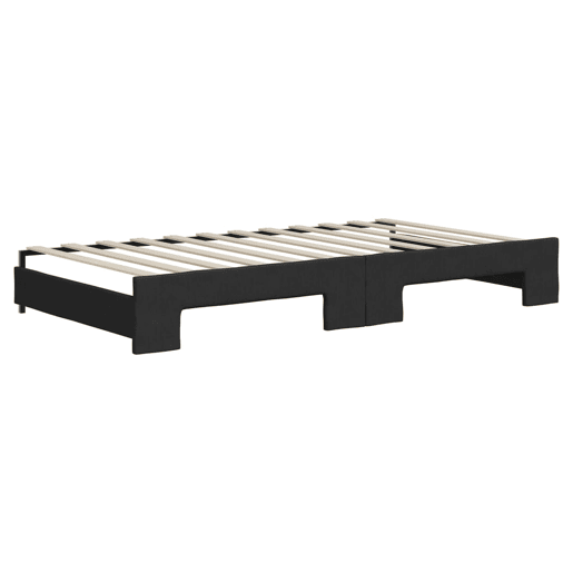 Sofá-cama, Sofá conversível com gavetão e gavetas 100x200 cm tecido preto