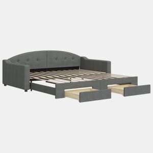 Sofá-cama, Sofá conversível c gavetãogavetas 100x200 cm tecido cinzento-escuro