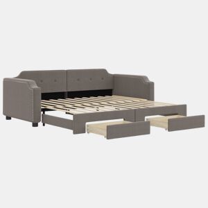Sofá-cama, Sofá conversível c gavetãogavetas 80x200 cm tecido cinza-acastanhado