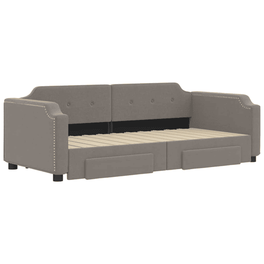 Sofá-cama, Sofá conversível c gavetãogavetas 80x200 cm tecido cinza-acastanhado Sofá-cama, Sofá conversível c gavetãogavetas 80x200 cm tecido cinza-acastanhado