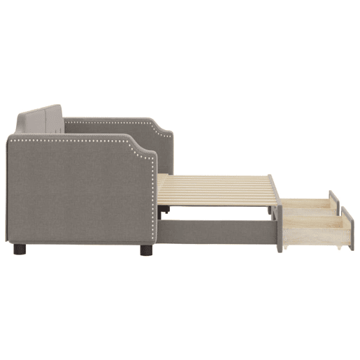 Sofá-cama, Sofá conversível c gavetãogavetas 80x200 cm tecido cinza-acastanhado Sofá-cama, Sofá conversível c gavetãogavetas 80x200 cm tecido cinza-acastanhado