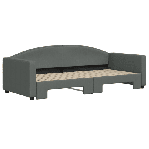 Sofá-cama, Sofá conversível com gavetão 90x200 cm tecido cinzento-escuro