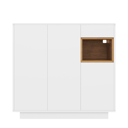 Sapateira 105x39,5x100,5 cm - Com gaveta, prateleiras ajustáveis - Branco e madeira natural