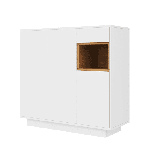 Sapateira 105x39,5x100,5 cm - Com gaveta, prateleiras ajustáveis - Branco e madeira natural