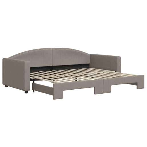 Sofá-cama, Sofá conversível com gavetão 90x200 cm tecido cinzento-acastanhado Sofá-cama, Sofá conversível com gavetão 90x200 cm tecido cinzento-acastanhado