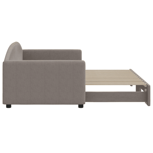 Sofá-cama, Sofá conversível com gavetão 90x200 cm tecido cinzento-acastanhado Sofá-cama, Sofá conversível com gavetão 90x200 cm tecido cinzento-acastanhado