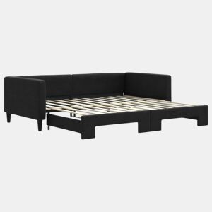 Sofá-cama, Sofá conversível com gavetão 100x200 cm tecido preto